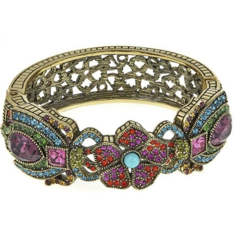 Heidi Daus " Fabulous Flutterbug  "Crystal Hinged Bangle Bracelet